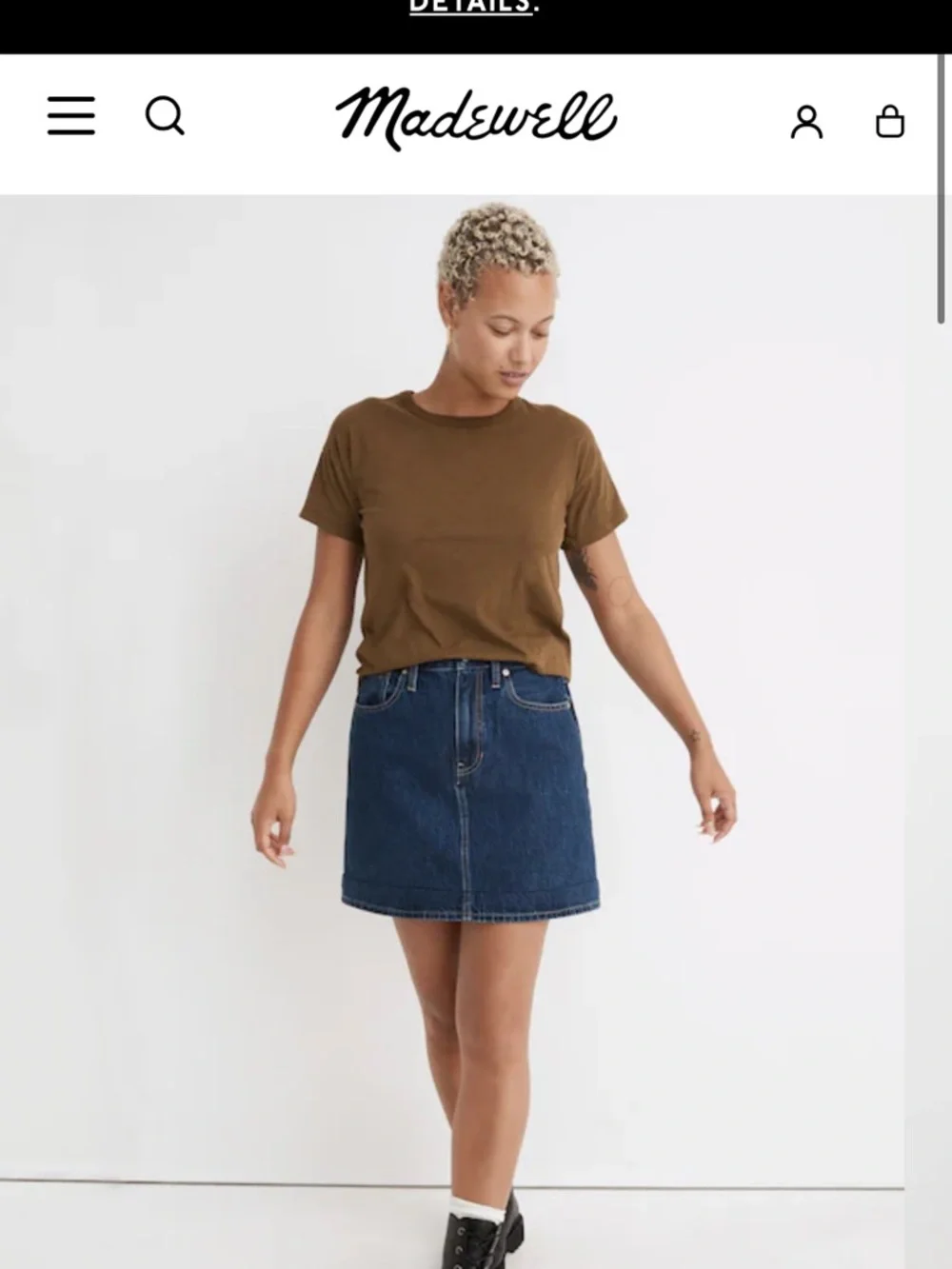Madewell Classic Blue Denim Skirt NWT - Picture 2 of 4